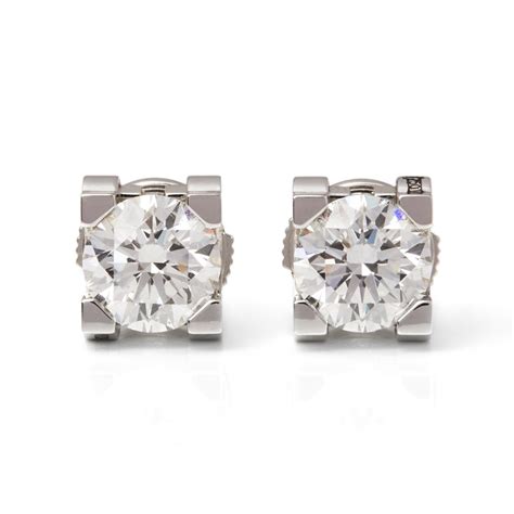 cartier diamond ear studs|cartier men's diamond earrings.